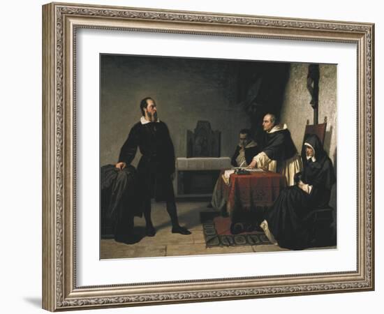 The Trial of Galileo-Cristiano Banti-Framed Art Print