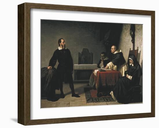 The Trial of Galileo-Cristiano Banti-Framed Art Print