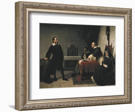 The Trial of Galileo-Cristiano Banti-Framed Art Print