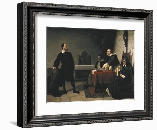 The Trial of Galileo-Cristiano Banti-Framed Art Print