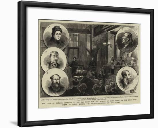 The Trial of Patrick O'Donnell at the Old Bailey for the Murder of James Carey on the High Seas-null-Framed Giclee Print