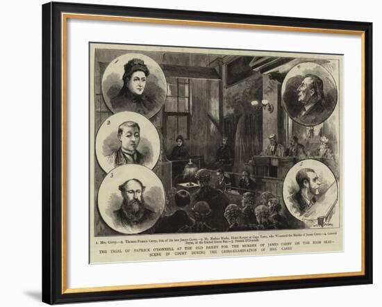 The Trial of Patrick O'Donnell at the Old Bailey for the Murder of James Carey on the High Seas-null-Framed Giclee Print