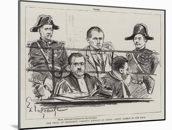 The Trial of President Carnot's Assassin at Lyons, Santo Caserio in the Dock-null-Mounted Giclee Print