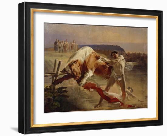 The Trial of Strength of Yan Usmovets, 1849-Yevgraf Semyonovich Sorokin-Framed Giclee Print