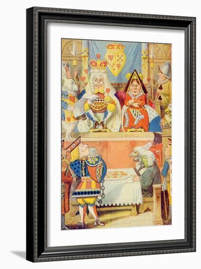 The Trial of the Knave of Hearts, Illustration from Alice in Wonderland by Lewis Carroll-John Tenniel-Framed Giclee Print
