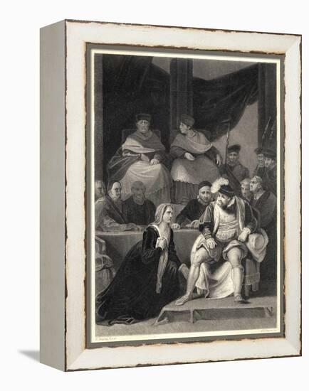 The Trial of the Marriage Between Henry VIII and Catherine of Aragon-Harry Payne-Framed Stretched Canvas