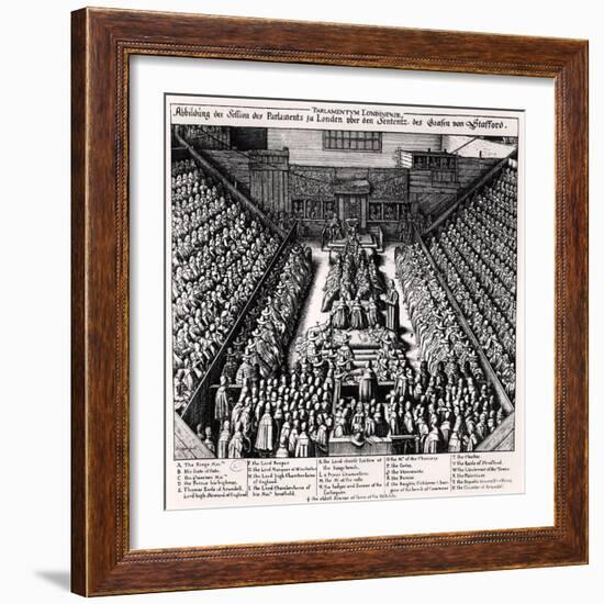 The Trial of the Thomas Wentworth Earl of Strafford in 1641-Wenceslaus Hollar-Framed Giclee Print