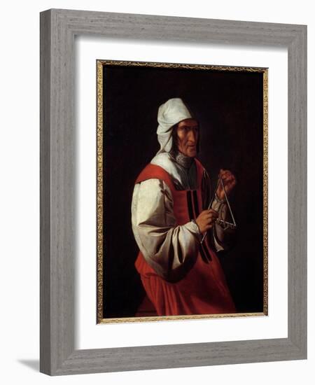 The Triangle Player. Painting by Georges De La Tour (1593-1652), 17Th Century. Private Collection.-Georges De La Tour-Framed Giclee Print