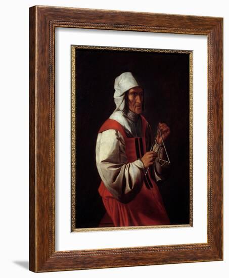 The Triangle Player. Painting by Georges De La Tour (1593-1652), 17Th Century. Private Collection.-Georges De La Tour-Framed Giclee Print