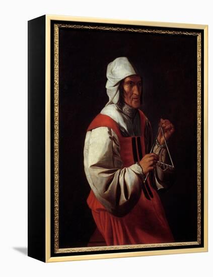 The Triangle Player. Painting by Georges De La Tour (1593-1652), 17Th Century. Private Collection.-Georges De La Tour-Framed Premier Image Canvas