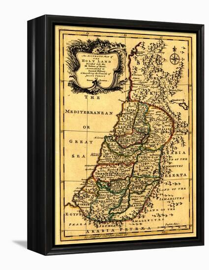 The Tribes of Israel in Palestine - Panoramic Map-Lantern Press-Framed Stretched Canvas