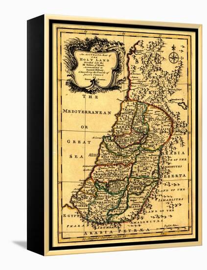 The Tribes of Israel in Palestine - Panoramic Map-Lantern Press-Framed Stretched Canvas