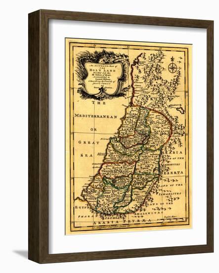 The Tribes of Israel in Palestine - Panoramic Map-Lantern Press-Framed Art Print