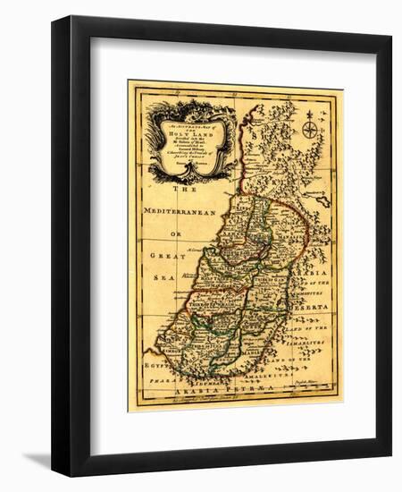 The Tribes of Israel in Palestine - Panoramic Map-Lantern Press-Framed Art Print