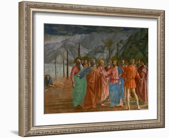 The Tribute Money, 1415-1428-Masaccio-Framed Giclee Print