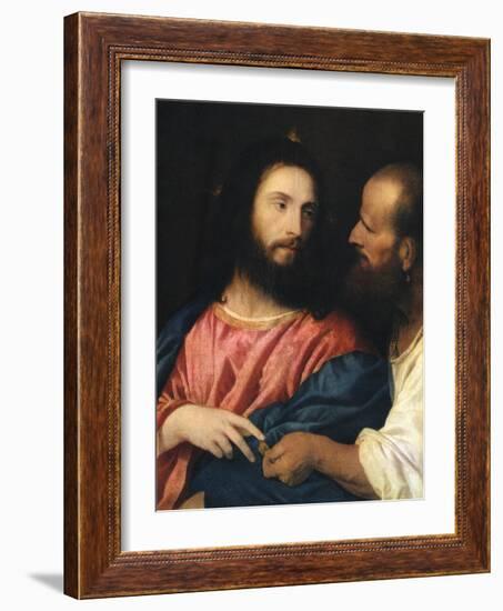 The Tribute Money, 1518-Titian (Tiziano Vecelli)-Framed Giclee Print