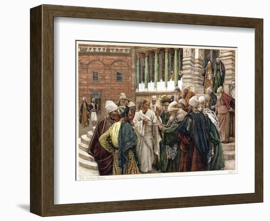 The Tribute Money, C1890-James Jacques Joseph Tissot-Framed Giclee Print