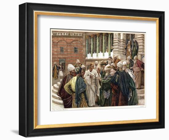 The Tribute Money, C1890-James Jacques Joseph Tissot-Framed Giclee Print