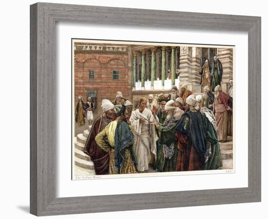 The Tribute Money, C1890-James Jacques Joseph Tissot-Framed Giclee Print