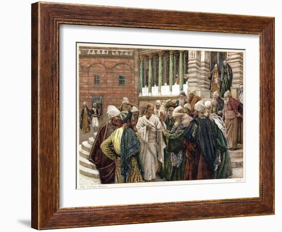 The Tribute Money, C1890-James Jacques Joseph Tissot-Framed Giclee Print