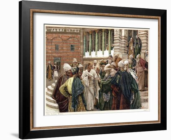 The Tribute Money, C1890-James Jacques Joseph Tissot-Framed Giclee Print