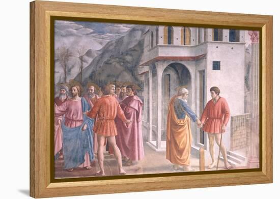 The Tribute Money, from the Brancacci Chapel, c.1426-Tommaso Masaccio-Framed Premier Image Canvas