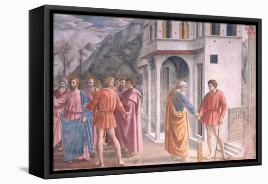 The Tribute Money, from the Brancacci Chapel, c.1426-Tommaso Masaccio-Framed Premier Image Canvas