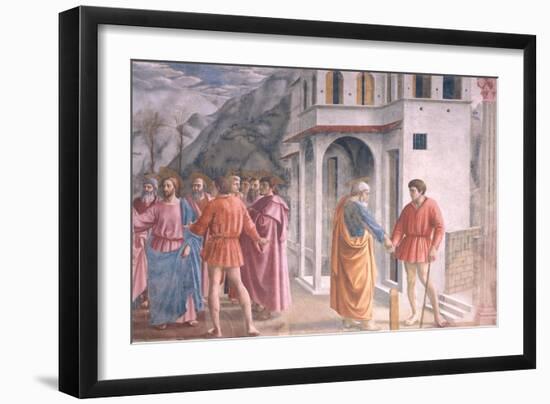 The Tribute Money, from the Brancacci Chapel, c.1426-Tommaso Masaccio-Framed Giclee Print