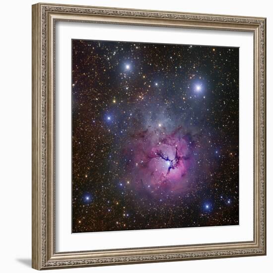 The Trifid Nebula Located in Sagittarius-Stocktrek Images-Framed Photographic Print