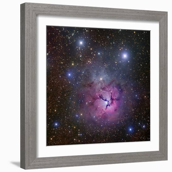 The Trifid Nebula Located in Sagittarius-Stocktrek Images-Framed Photographic Print