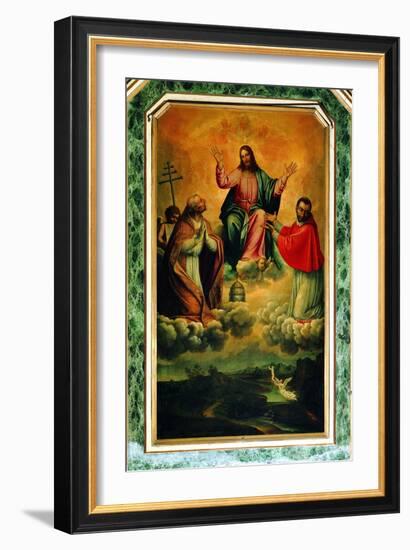 The Trinity and Saints Gregory and Charles Borromeo-null-Framed Giclee Print