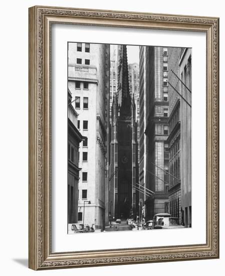 The Trinity Episcopal Church, at Broadway and Wall Street-Leonard Mccombe-Framed Photographic Print