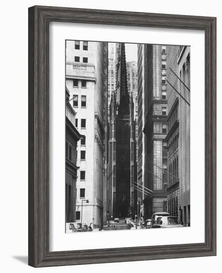 The Trinity Episcopal Church, at Broadway and Wall Street-Leonard Mccombe-Framed Photographic Print