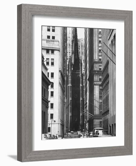 The Trinity Episcopal Church, at Broadway and Wall Street-Leonard Mccombe-Framed Photographic Print