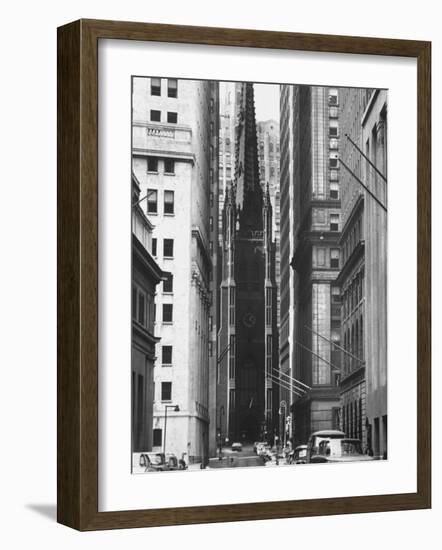 The Trinity Episcopal Church, at Broadway and Wall Street-Leonard Mccombe-Framed Photographic Print