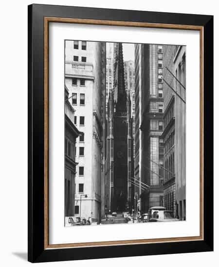 The Trinity Episcopal Church, at Broadway and Wall Street-Leonard Mccombe-Framed Photographic Print
