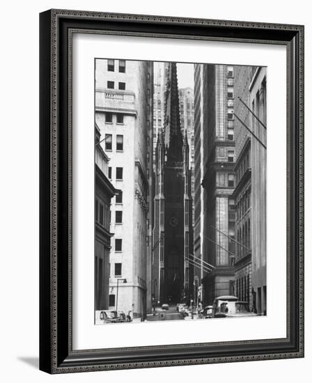 The Trinity Episcopal Church, at Broadway and Wall Street-Leonard Mccombe-Framed Photographic Print