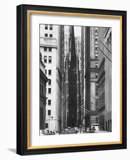 The Trinity Episcopal Church, at Broadway and Wall Street-Leonard Mccombe-Framed Photographic Print