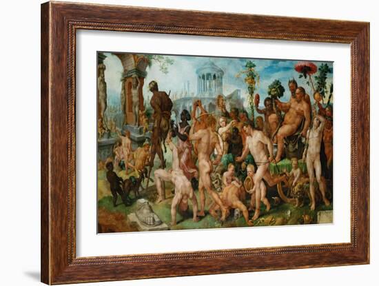 The Triumph of Bacchus, 1536-7-Maerten van Heemskerck-Framed Giclee Print