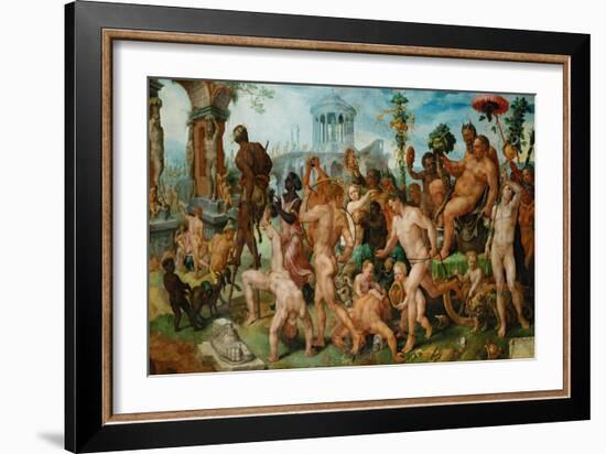 The Triumph of Bacchus, 1536-7-Maerten van Heemskerck-Framed Giclee Print