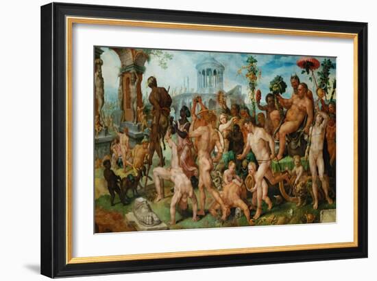 The Triumph of Bacchus, 1536-7-Maerten van Heemskerck-Framed Giclee Print