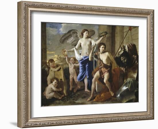The Triumph of David, 1630-Nicolas Poussin-Framed Giclee Print