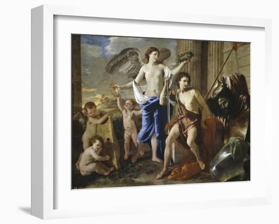 The Triumph of David, 1630-Nicolas Poussin-Framed Giclee Print