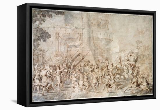 The Triumph of David Bringing Back the Head of Goliath Drawing by Nicolas Poussin (1594-1665) 17Th-Nicolas Poussin-Framed Premier Image Canvas