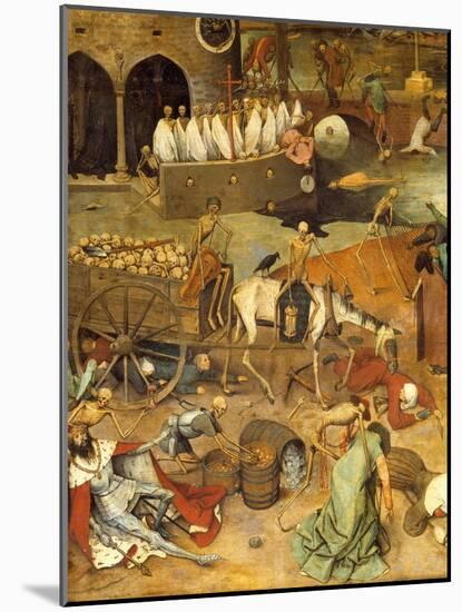 The Triumph of Death Death Pulling the Cart from the Corpses. Bodies of Warriors and Kings Lie on T-Pieter the Elder Brueghel-Mounted Giclee Print