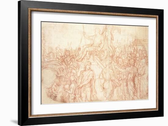 The Triumph of Emperor Constantine-Charles Le Brun-Framed Giclee Print