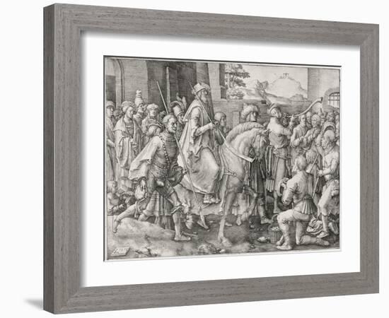 The Triumph of Mordecai, 1515-Lucas van Leyden-Framed Giclee Print