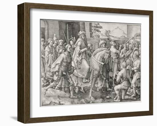 The Triumph of Mordecai, 1515-Lucas van Leyden-Framed Giclee Print