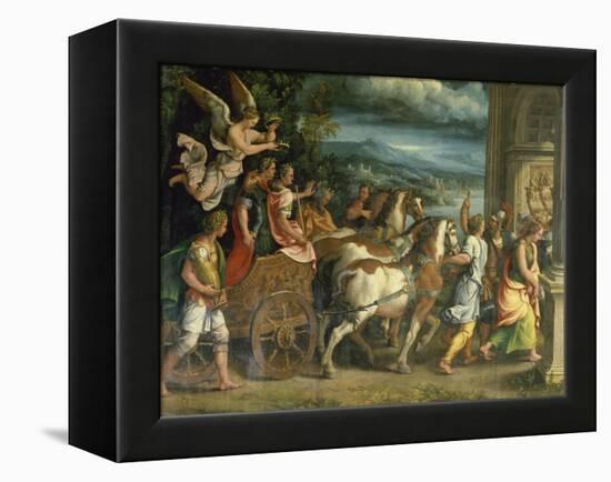 The Triumph of Titus and Vespasian, C. 1537-Giulio Romano-Framed Premier Image Canvas