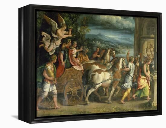 The Triumph of Titus and Vespasian, C. 1537-Giulio Romano-Framed Premier Image Canvas